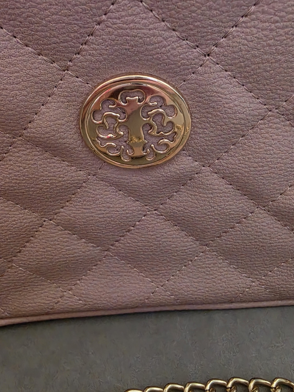 Quilted Blush Pink Crossbody Bag Double Zipper - Picture 2 of 13